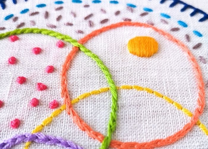 10 hand embroidery stitches to learn. Free online course