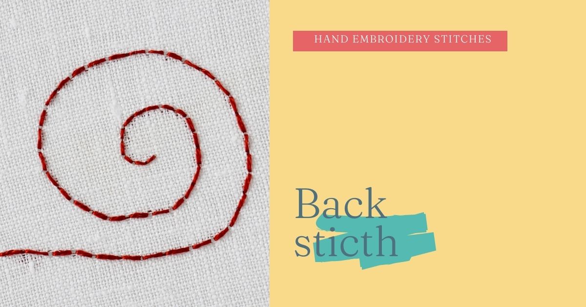 Back stitch - basic hand embroidery stitches