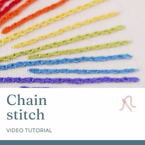 Chain stitch embroidery video tutorial