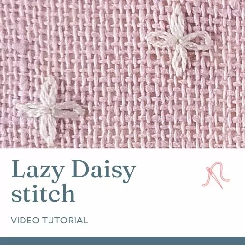 Lazy daisy stitch (detached chain stitch) video tutorial