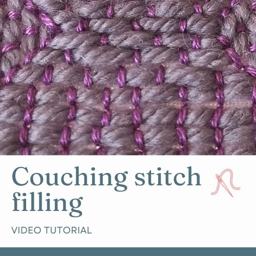 Couching stitch filling video tutorial
