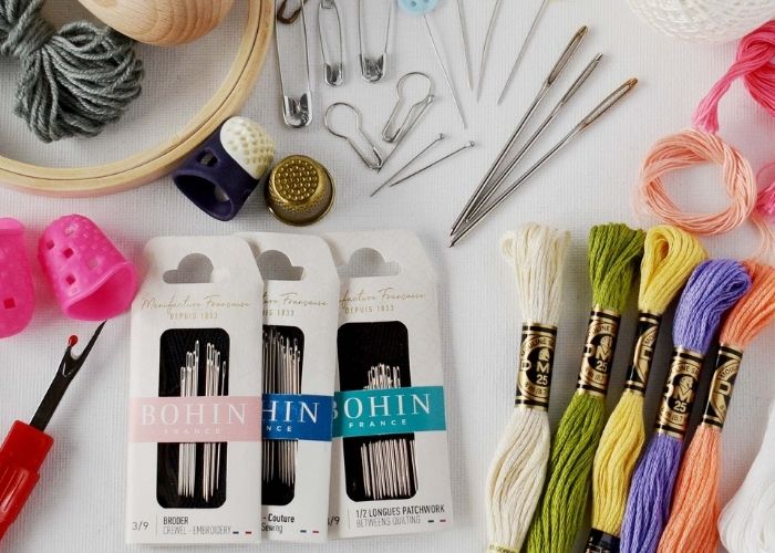 Assortment of hand embroidery needles image