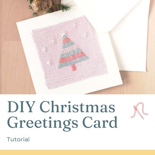 DIY Christmas card with embroidery - tutorial