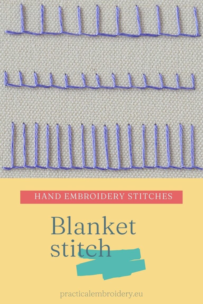 Blanket stitch hand embroidery PIN
