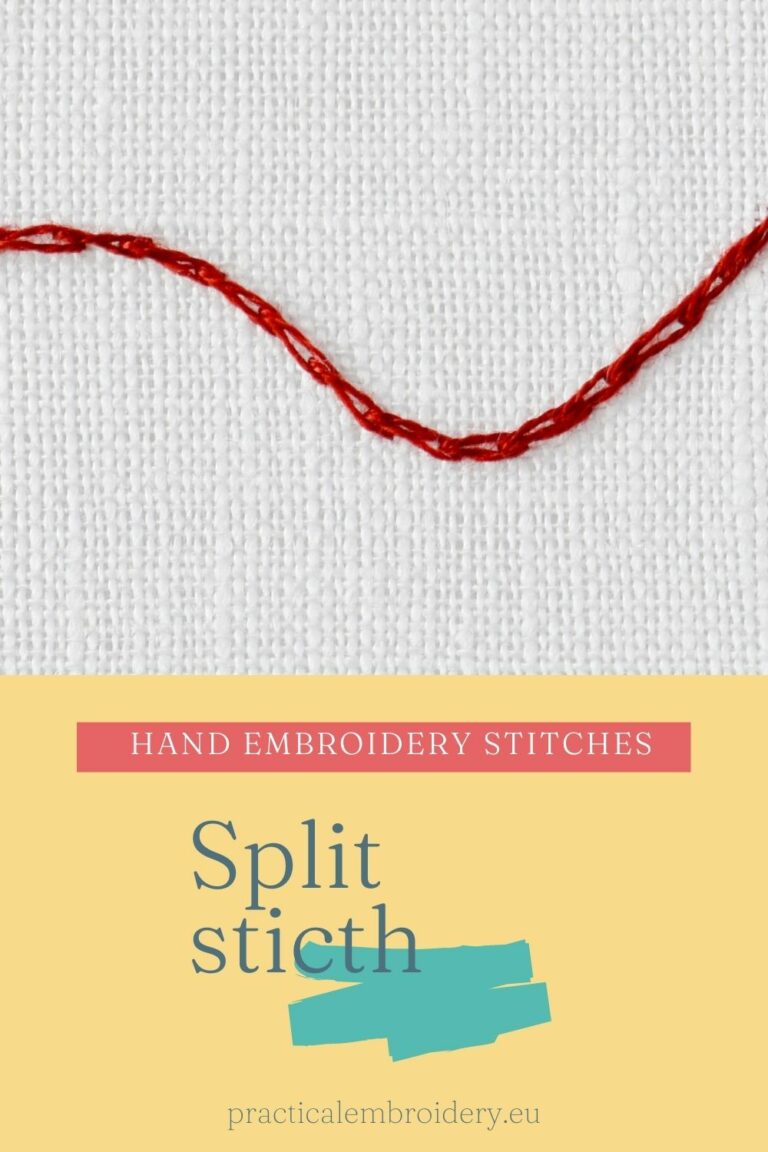 Split stitch - hand embroidery stitches to learn PIN