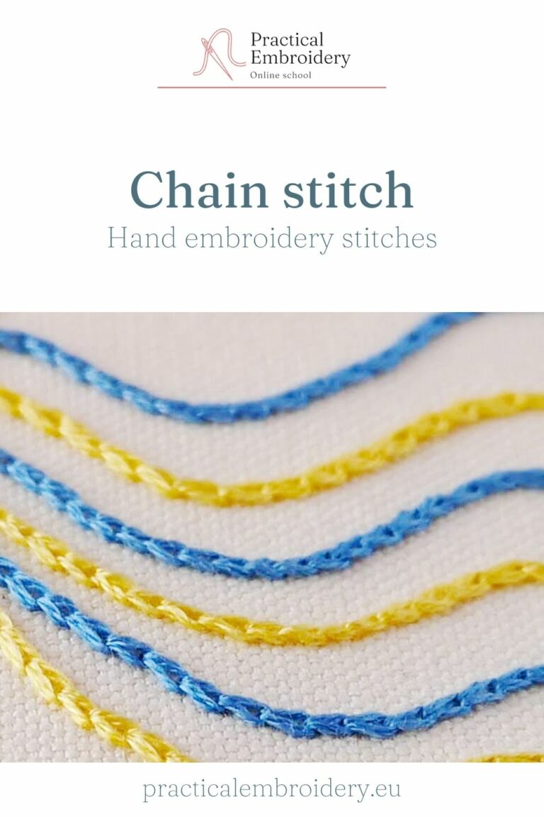 Chain stitch 4 Chain stitch - hand embroidery stitches to learn for beginners