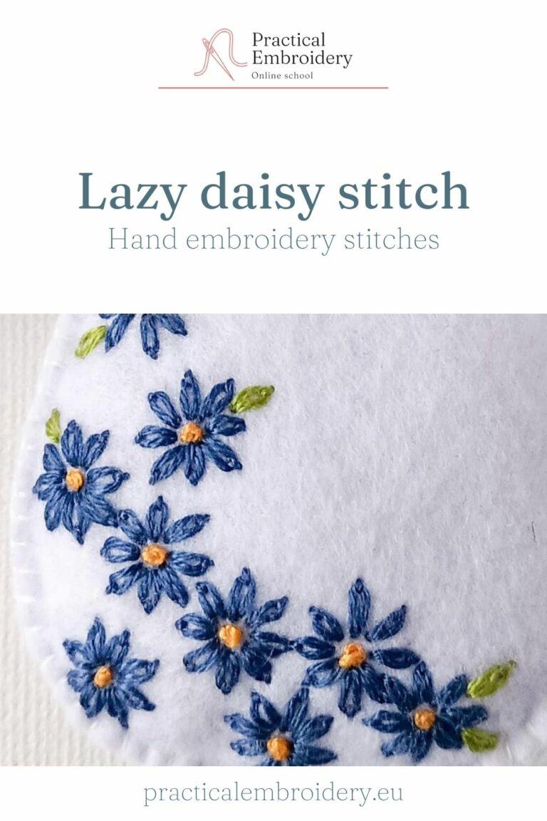 Lazy daisy stitch hand embroidery PIN