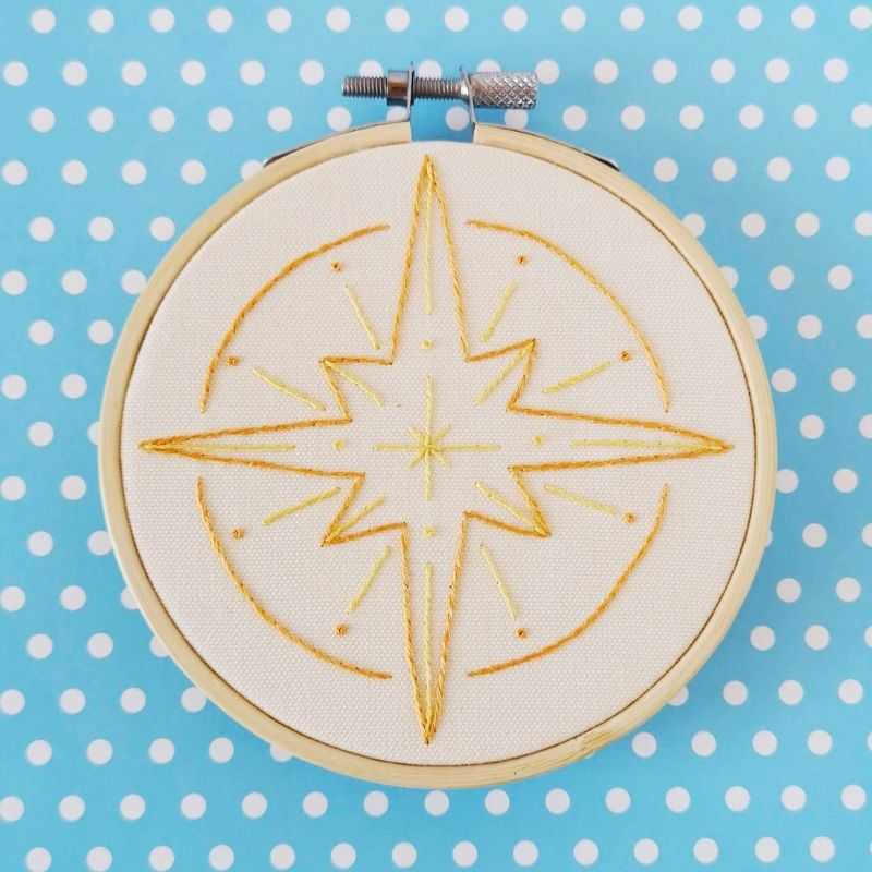 North star pattern, embroidery design pdf download