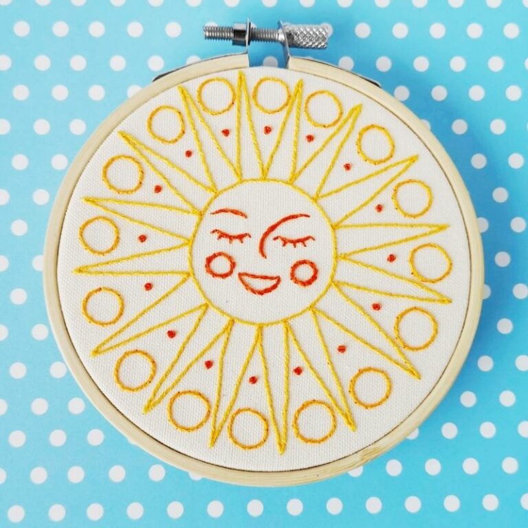 Young Sun hand embroidery pattern