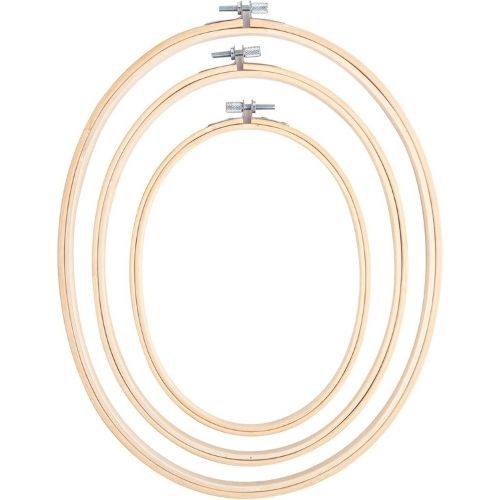 Oval Bamboo embroidery hoops, 3 sizes set on Amazon