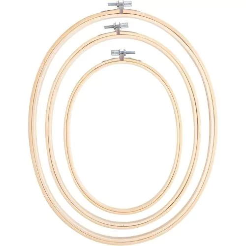 Oval Bamboo embroidery hoops, 3 sizes set on Amazon