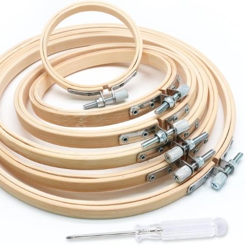 Set of Bamboo embroidery hoops on Amazon