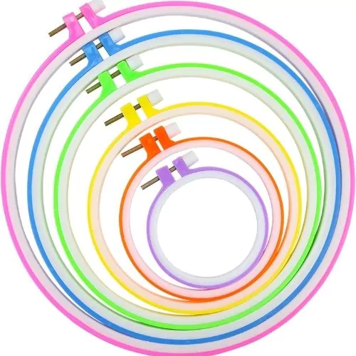 Set of Plastic embroidery hoops for embroidery on Amazon