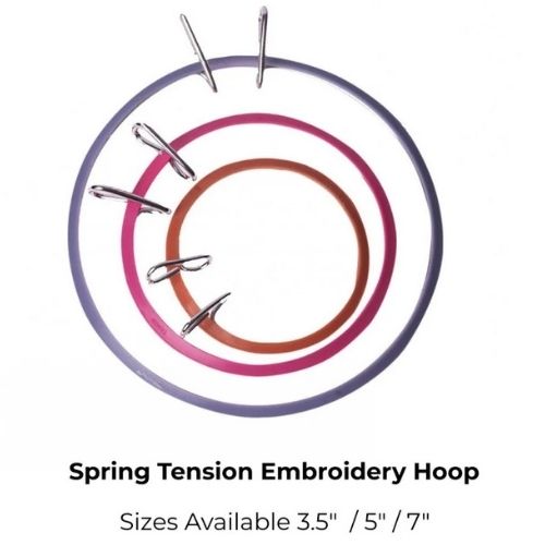 Spring tension embroidery hoops on Etsy