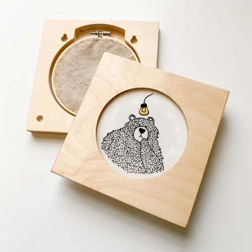 Square embroidery frames on Etsy