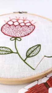 Red flower embroidery