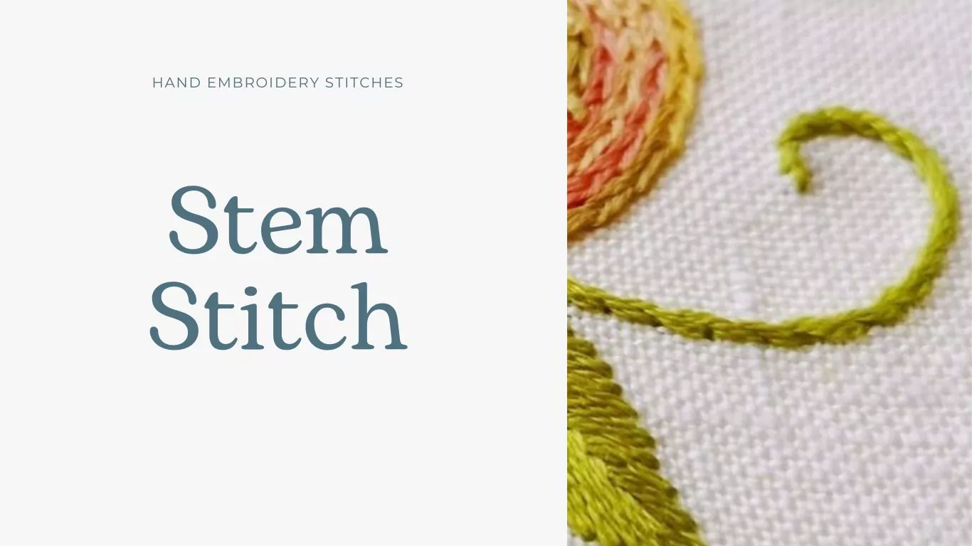 Stem stitch hand embroidery tutorial