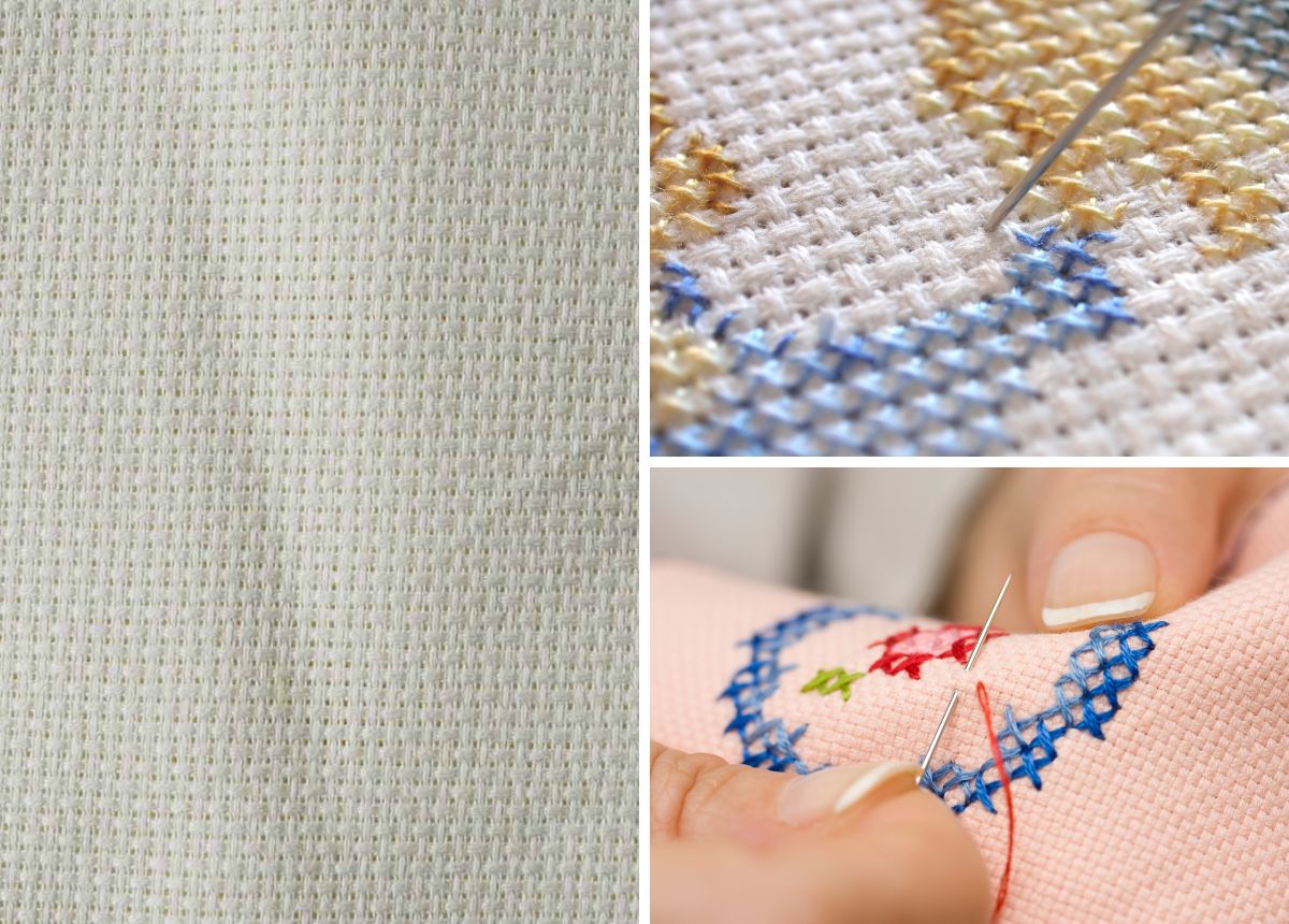 Aida fabric for cross stitch image