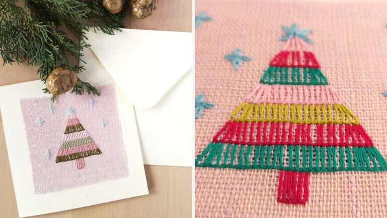 Christmas Card Tutorial. Make a unique greeting card with your hand embroidery and surprise your loved ones with a real letter!