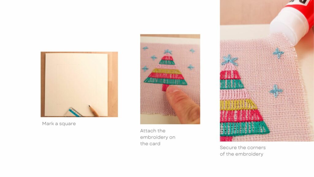 Make a Christmas card with your embroidery