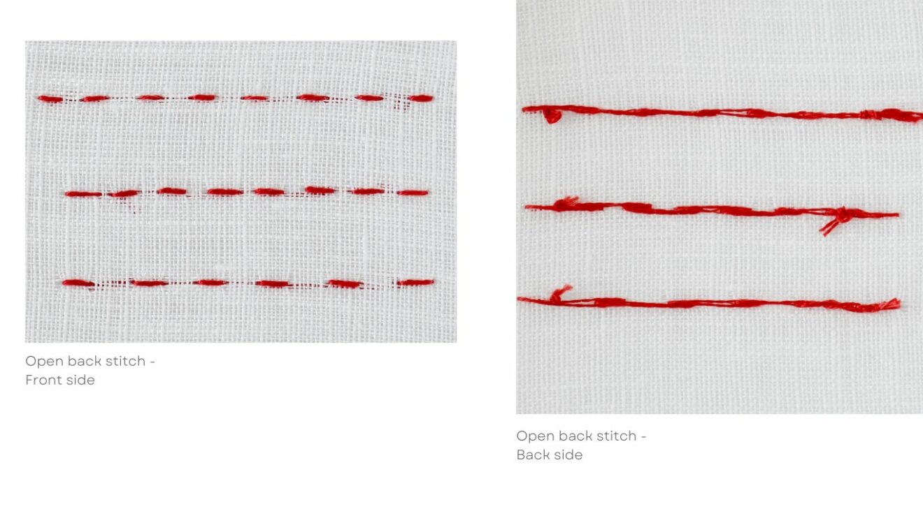 Backstitch and its variations stitches from the Backstitch family