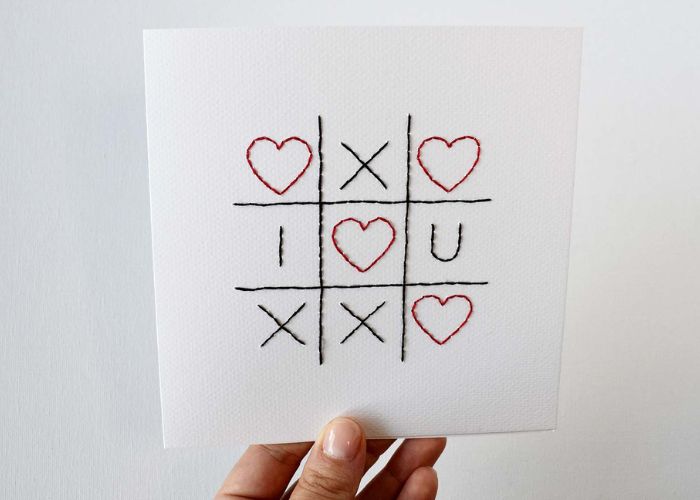 Carte de Saint-Valentin Tic Tac Toe