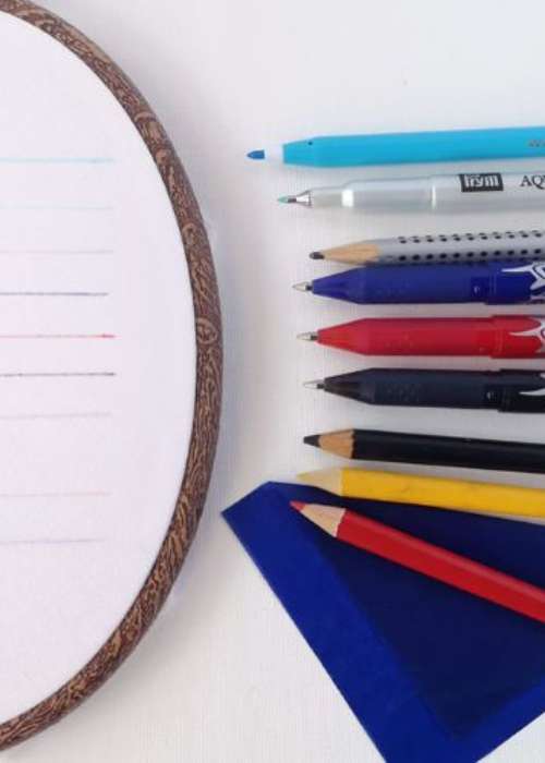 Outils de transfert de motifs - stylos, crayons et cerceau