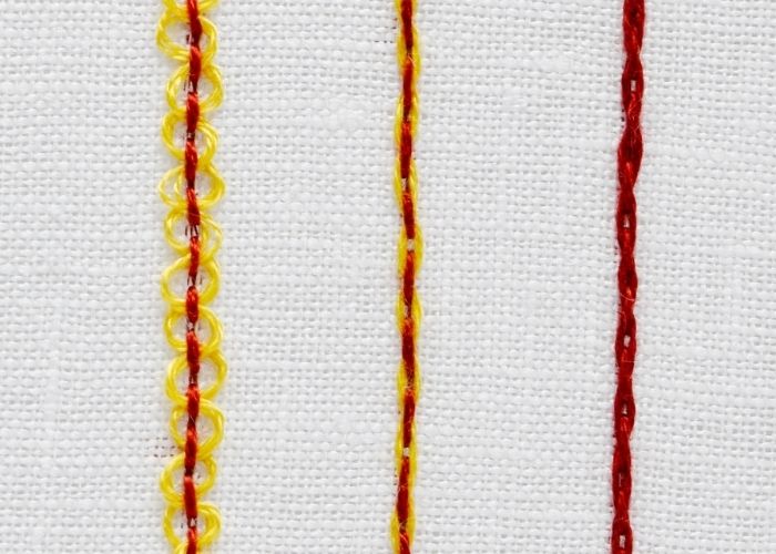 Double threaded Backstitch vertical image