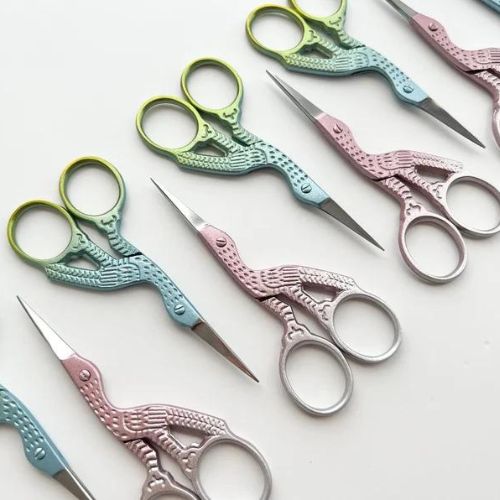 Stork embroidery scissors