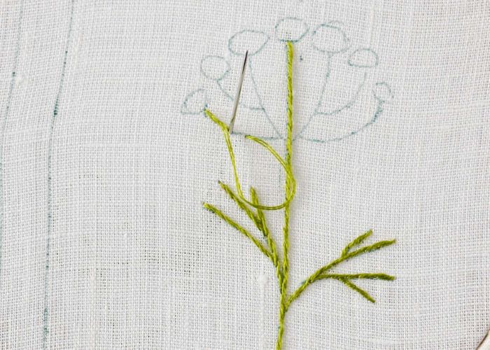 Embroider with Stem stitch