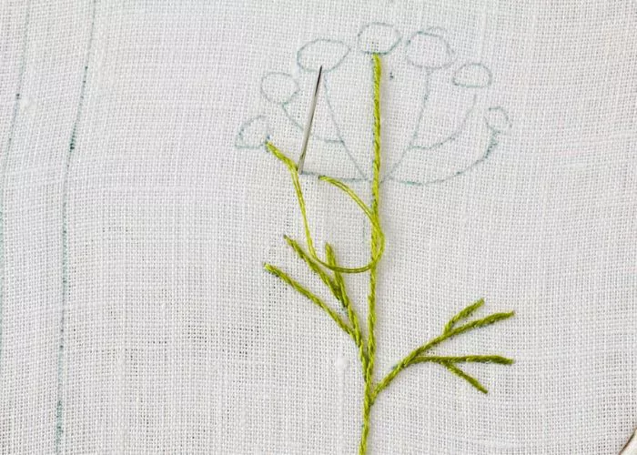 Embroider with Stem stitch; stem embroidery stitch tutorial image; stem stitch embroidery tutorial image example; how to do the stem stitch example ; how to embroider stem stitch example; learn stem stitch image example; stem stitch tutorial image example