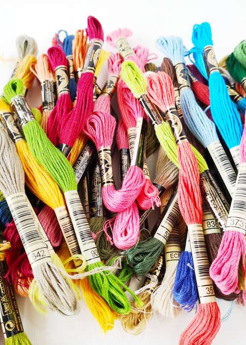 Embroidery floss skeins multicolor