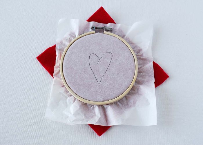 How to transfer embroidery pattern with tissue paper