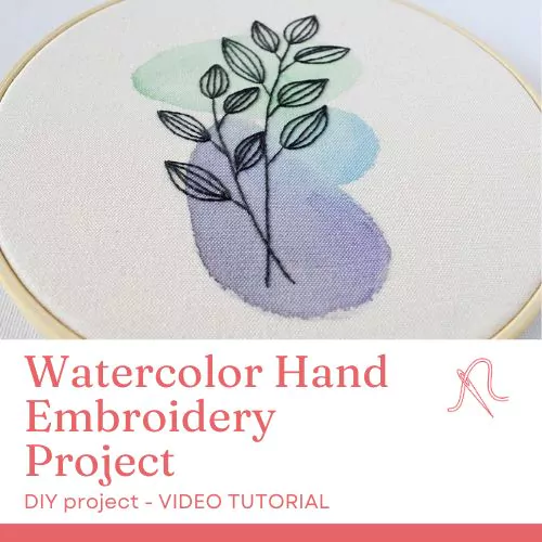 Watercolor Hand Embroidery Project