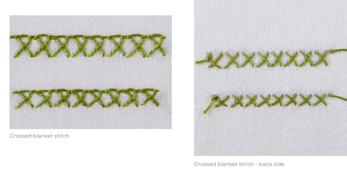 Crossed blanket stitch Practical Embroidery online school