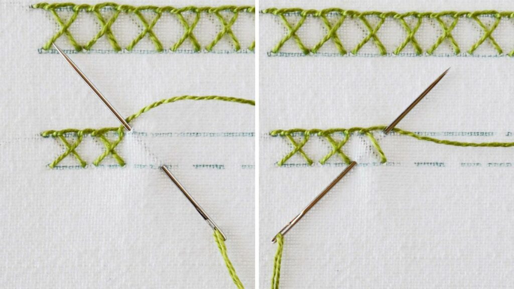 How to embroider crossed blanket stitch