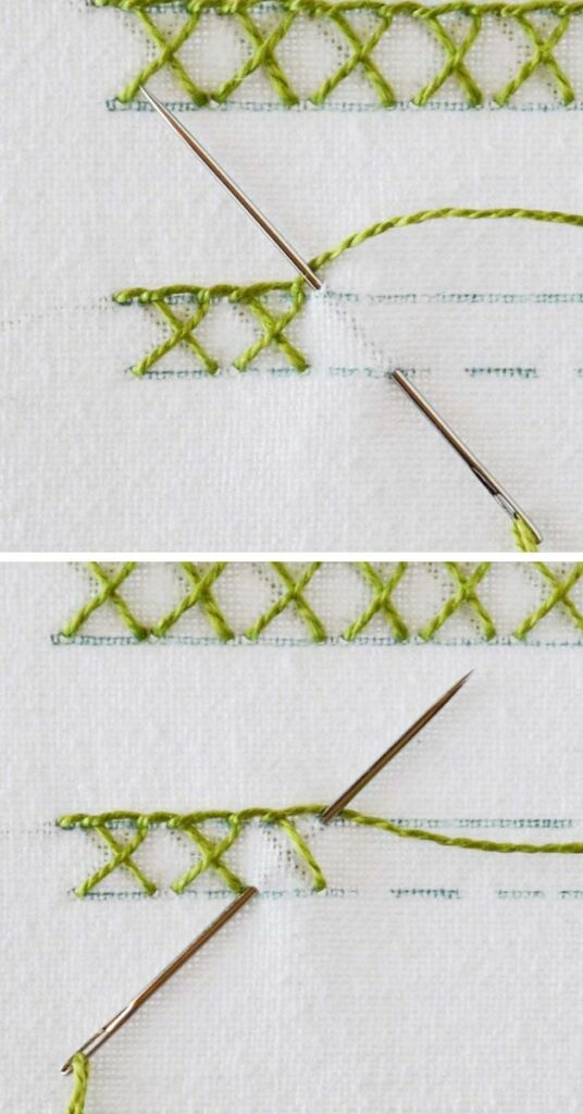 How to embroider crossed blanket stitch