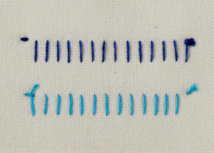 Buttonhole stitch VS Blanket stitch - reverse side image
