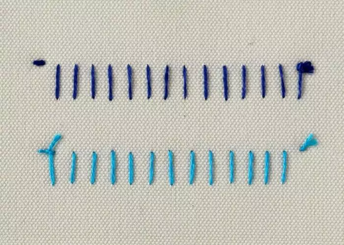Buttonhole stitch VS Blanket stitch - reverse side image