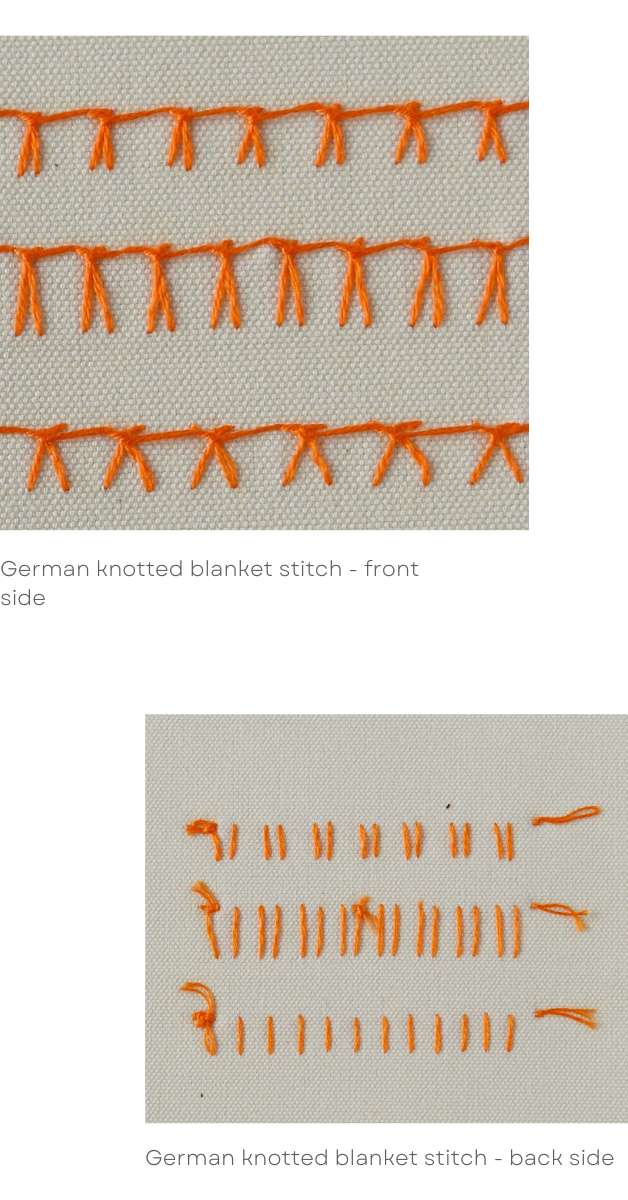 German knotted blanket stitch Practical Embroidery online school