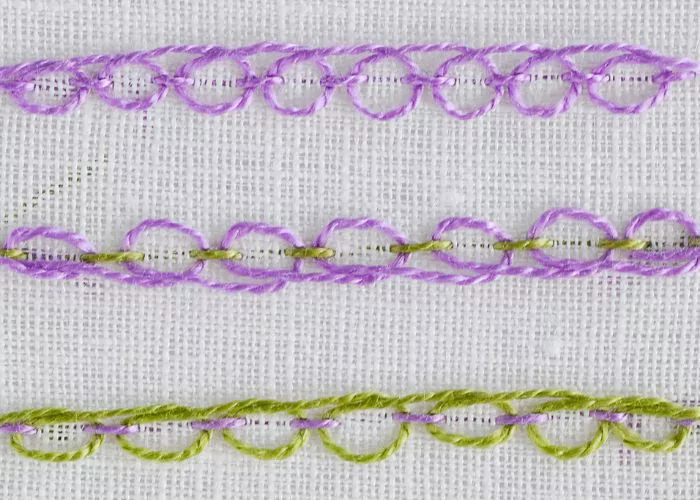 Looped running stitch