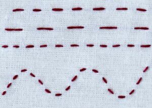 Running stitch - hand embroidery stitches