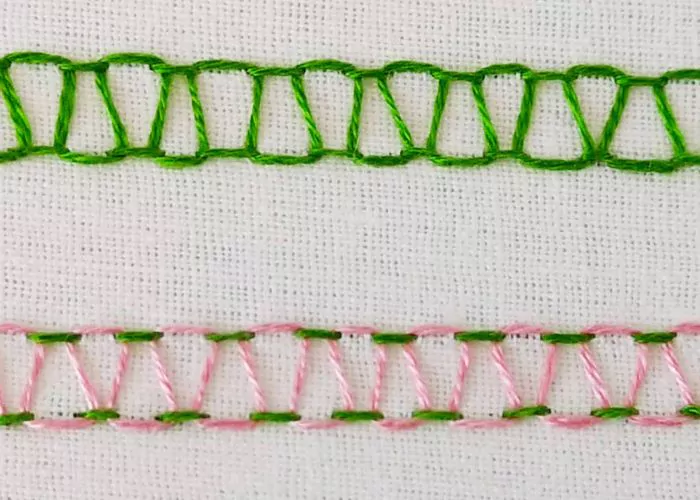 Stepped running stitch