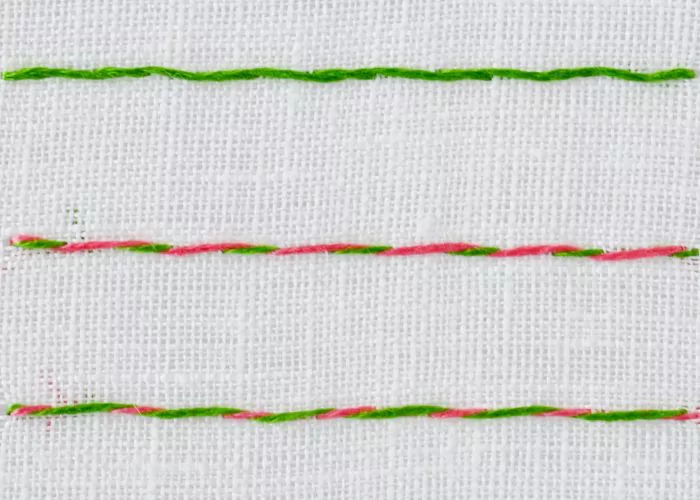 Whipped running stitch
