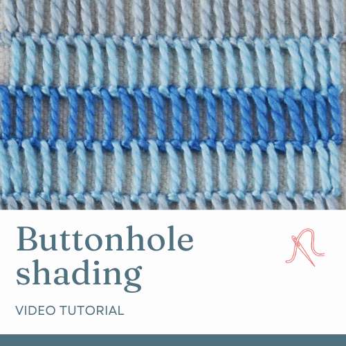 Buttonhole shading embroidery stitch