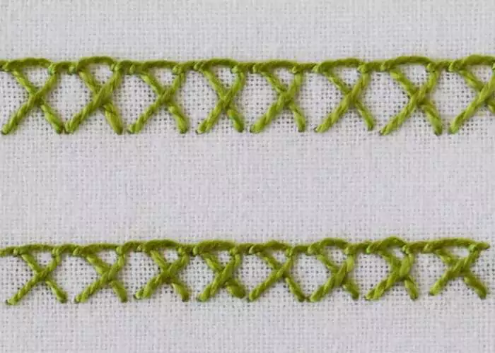 Crossed blanket stitch