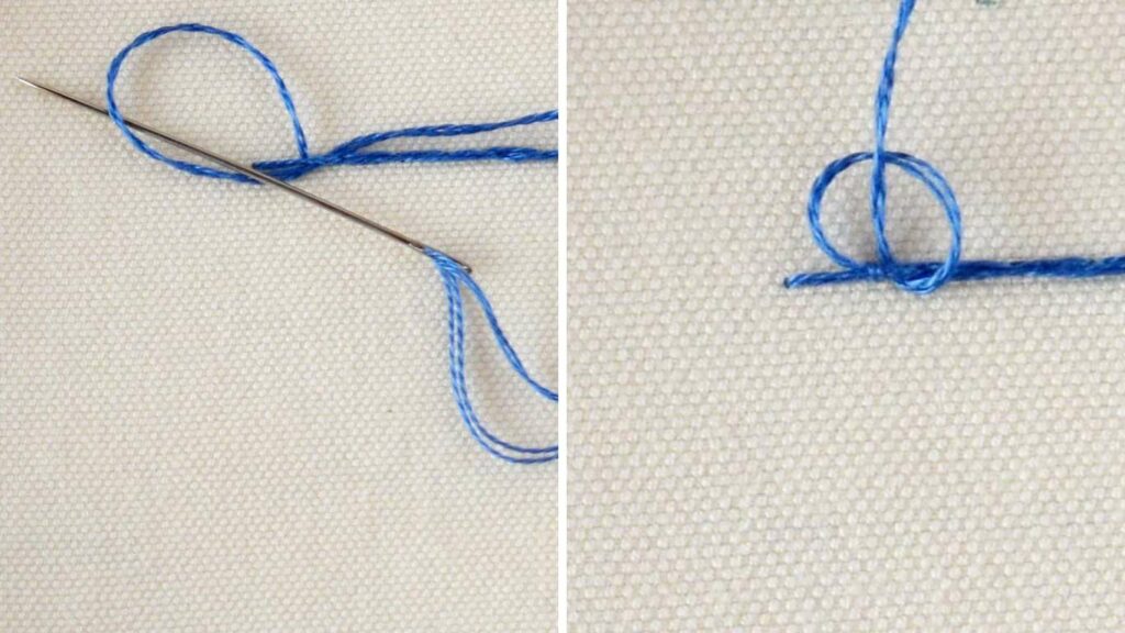 Ending to stitch with a knot