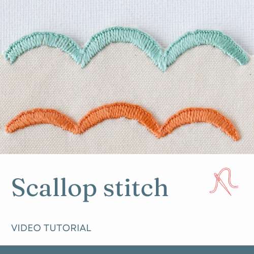 How to embroider Scallop stitch edging