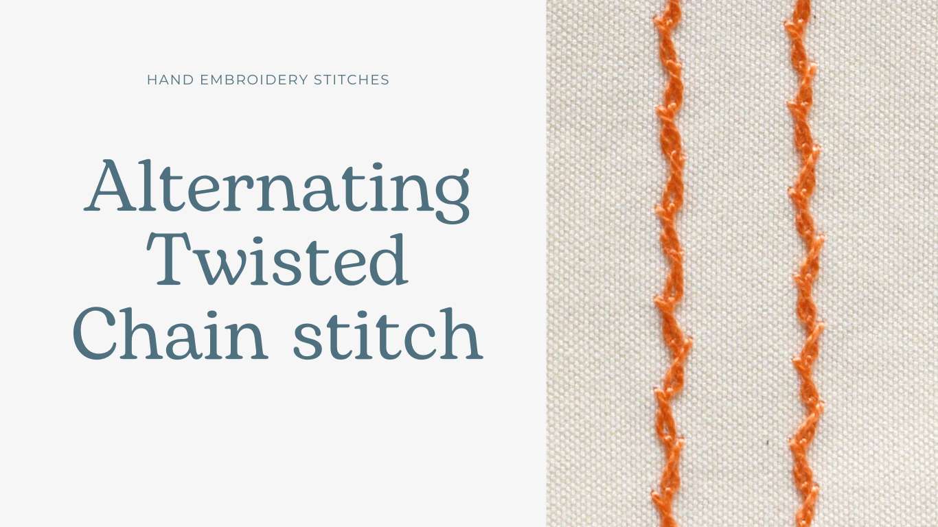 Alternating Twisted Chain stitch hand embroidery stitches