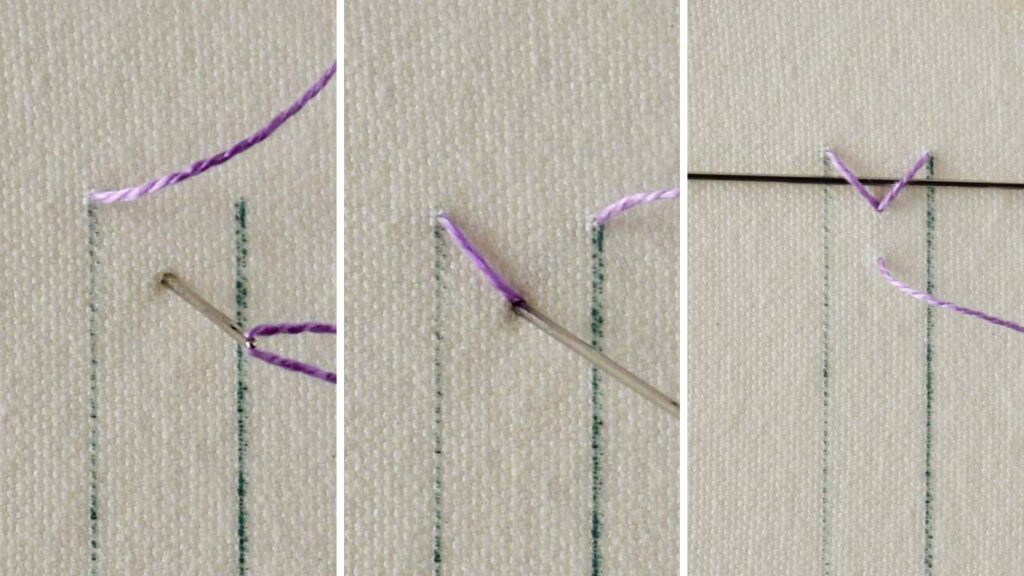 How to embroider Wheatear stitch step-by-step